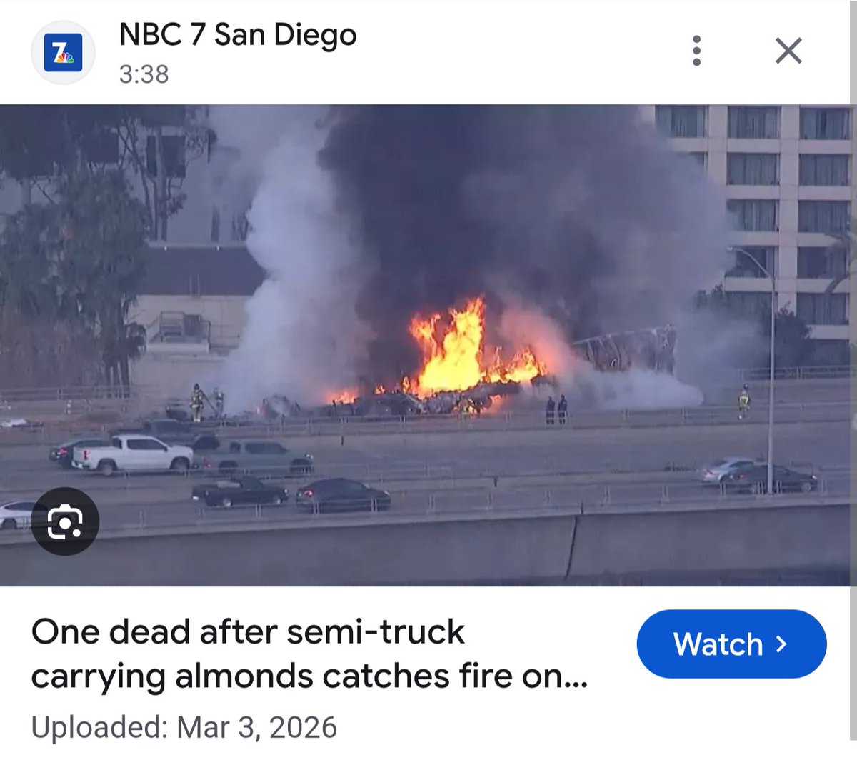 California resident here: I've seen more regular Semi trucks catch fire this year than the…