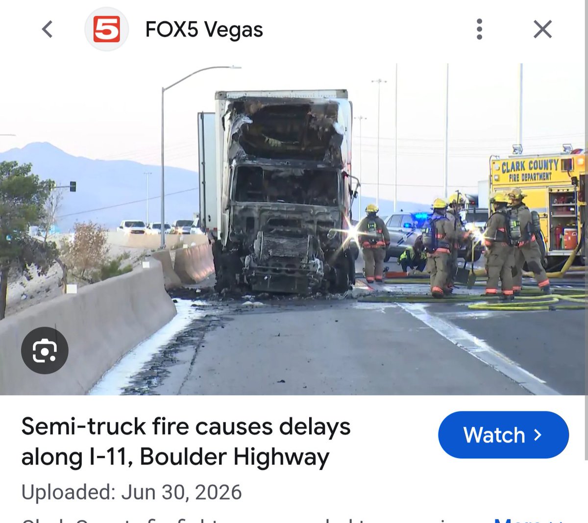 California resident here: I've seen more regular Semi trucks catch fire this year than the…
